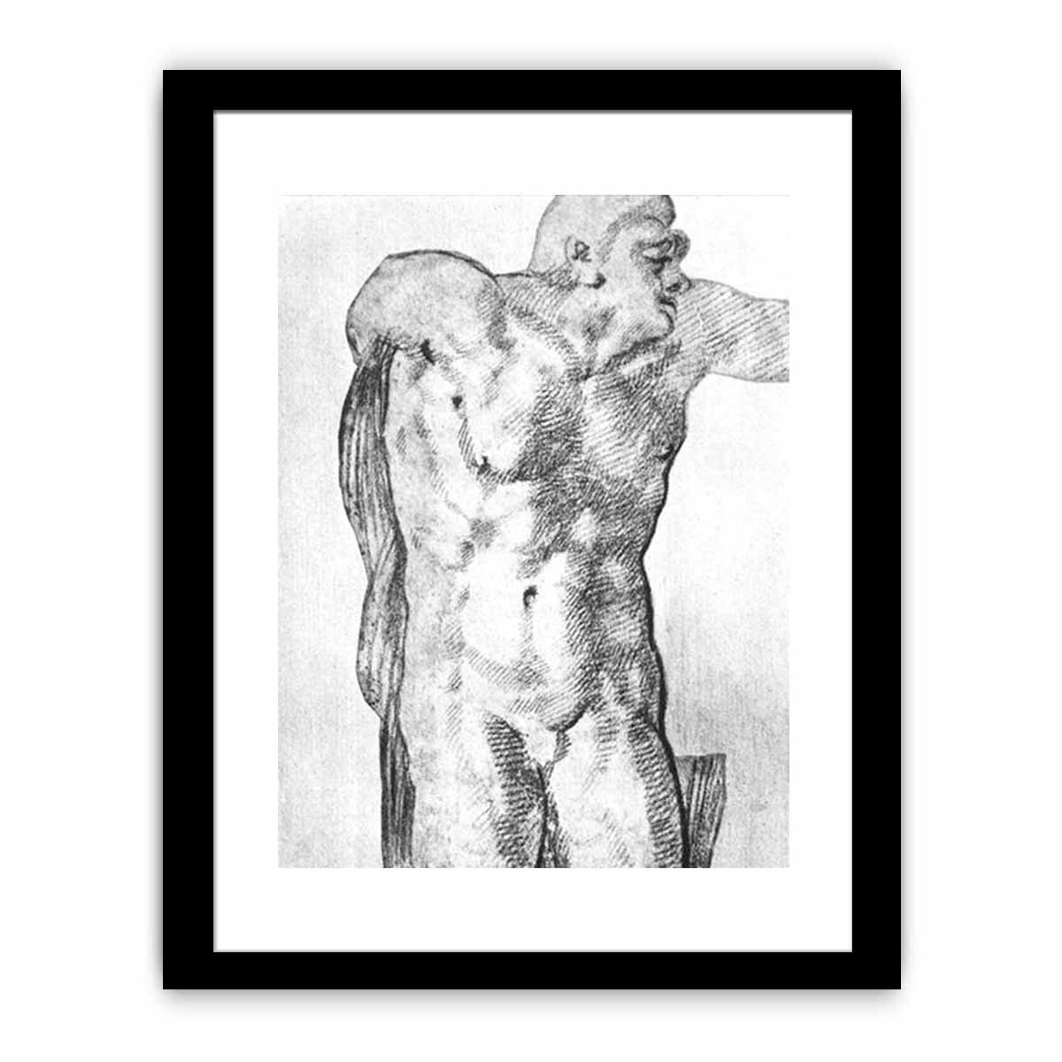 Study of a Nude Man By Michelangelo Buonarroti