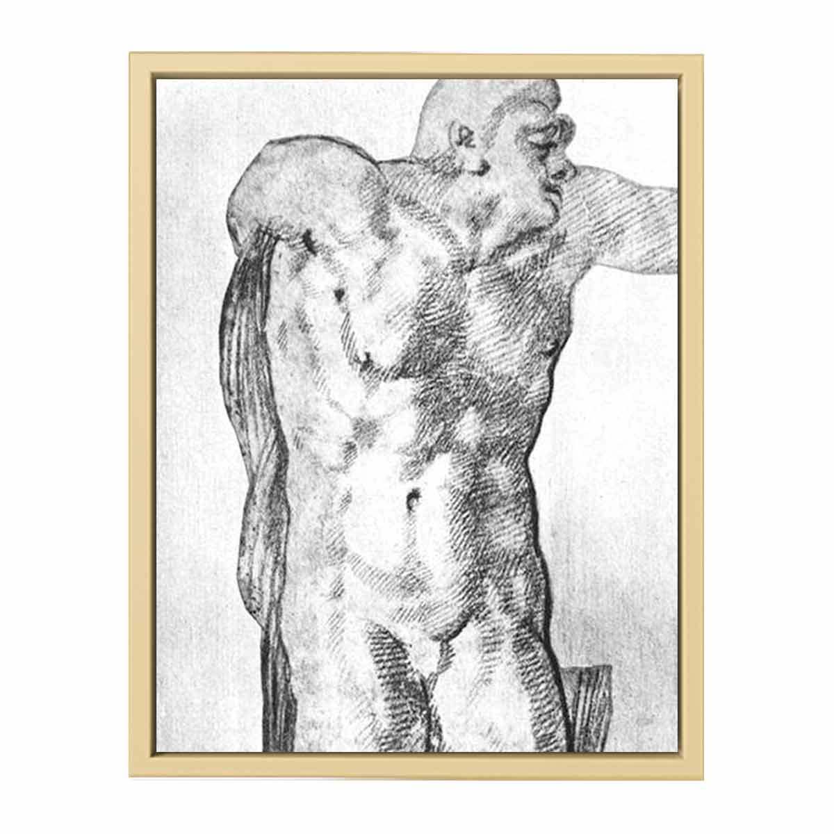 Study of a Nude Man By Michelangelo Buonarroti