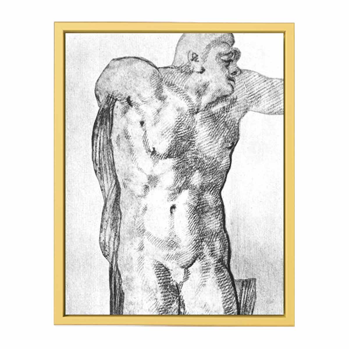 Study of a Nude Man By Michelangelo Buonarroti