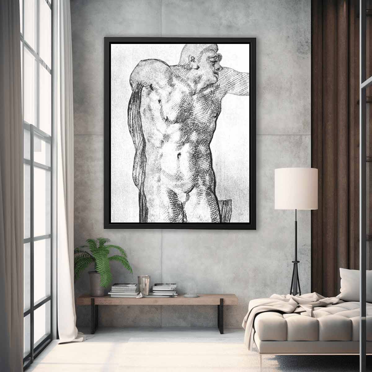 Study of a Nude Man By Michelangelo Buonarroti
