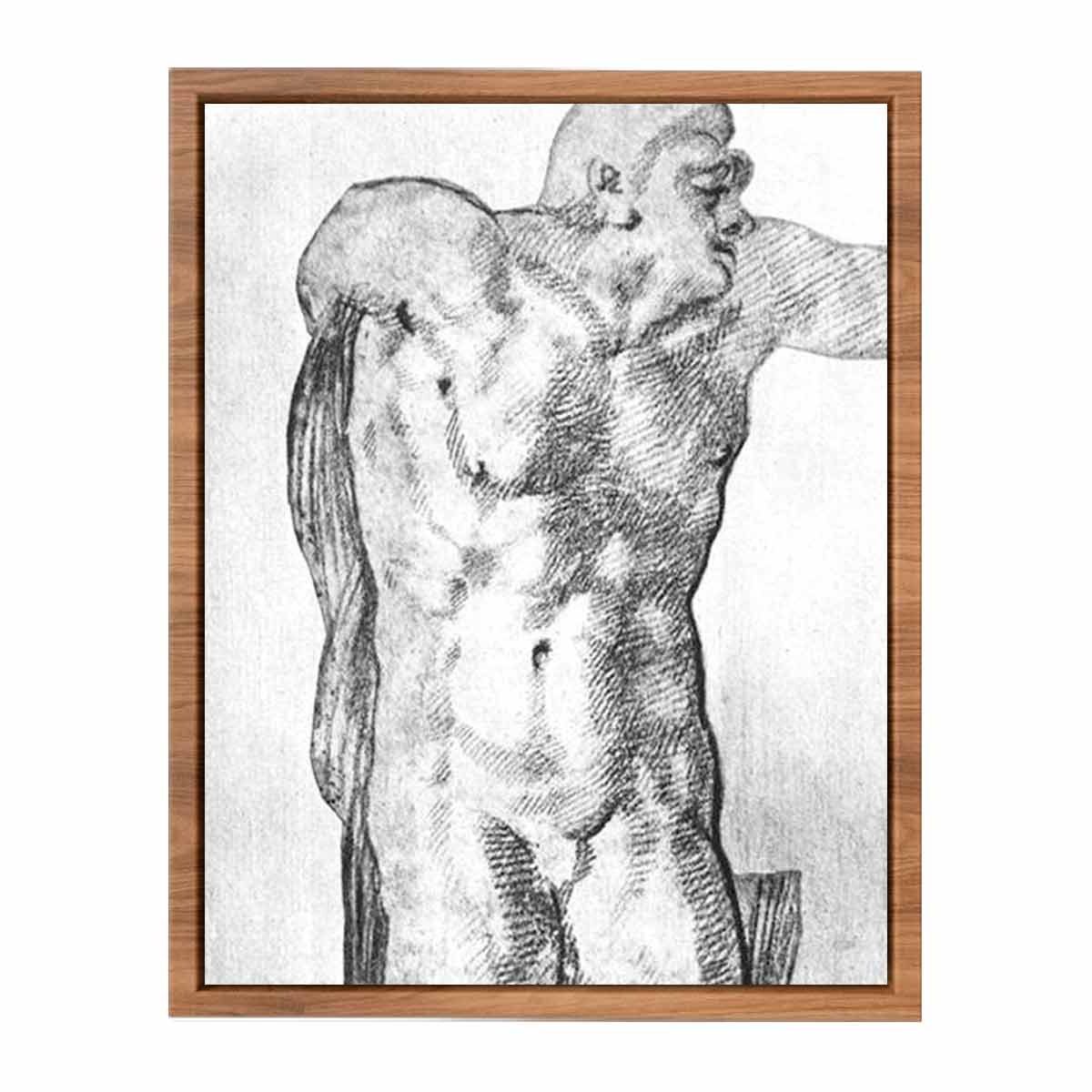 Study of a Nude Man By Michelangelo Buonarroti