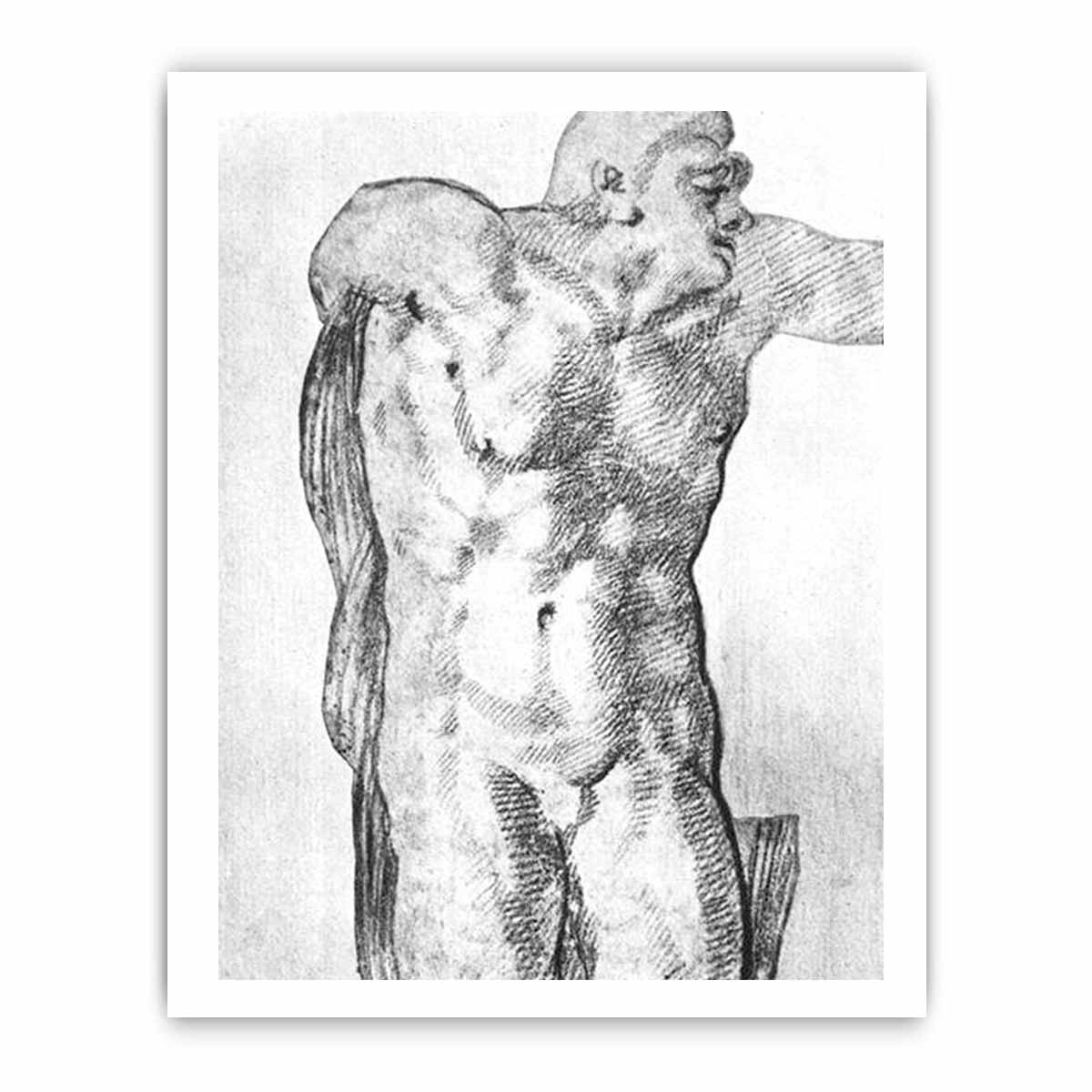 Study of a Nude Man By Michelangelo Buonarroti
