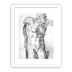 Study of a Nude Man By Michelangelo Buonarroti