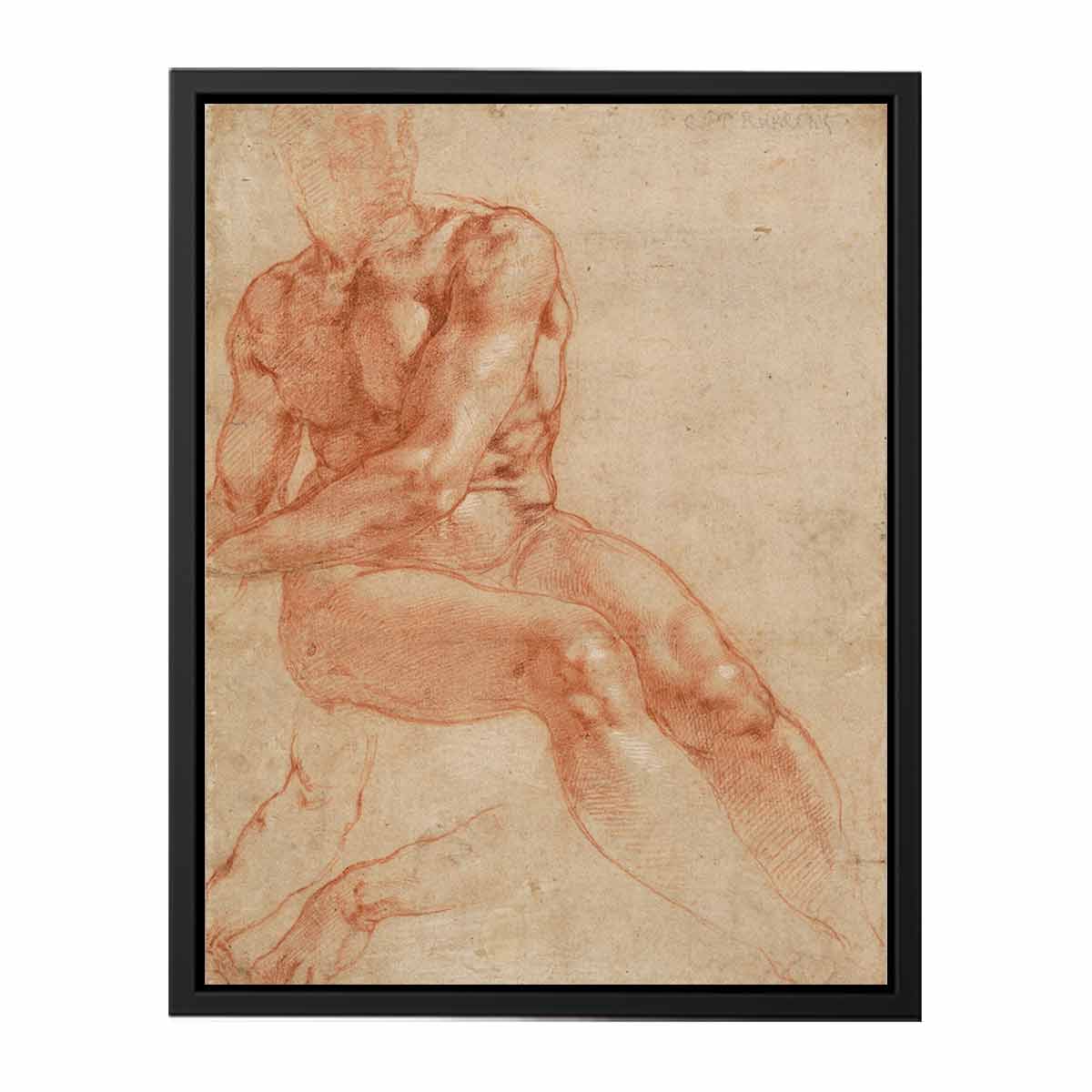 Male Nude Study By Michelangelo Buonarroti