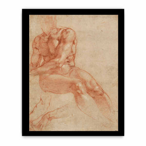 Male Nude Study By Michelangelo Buonarroti