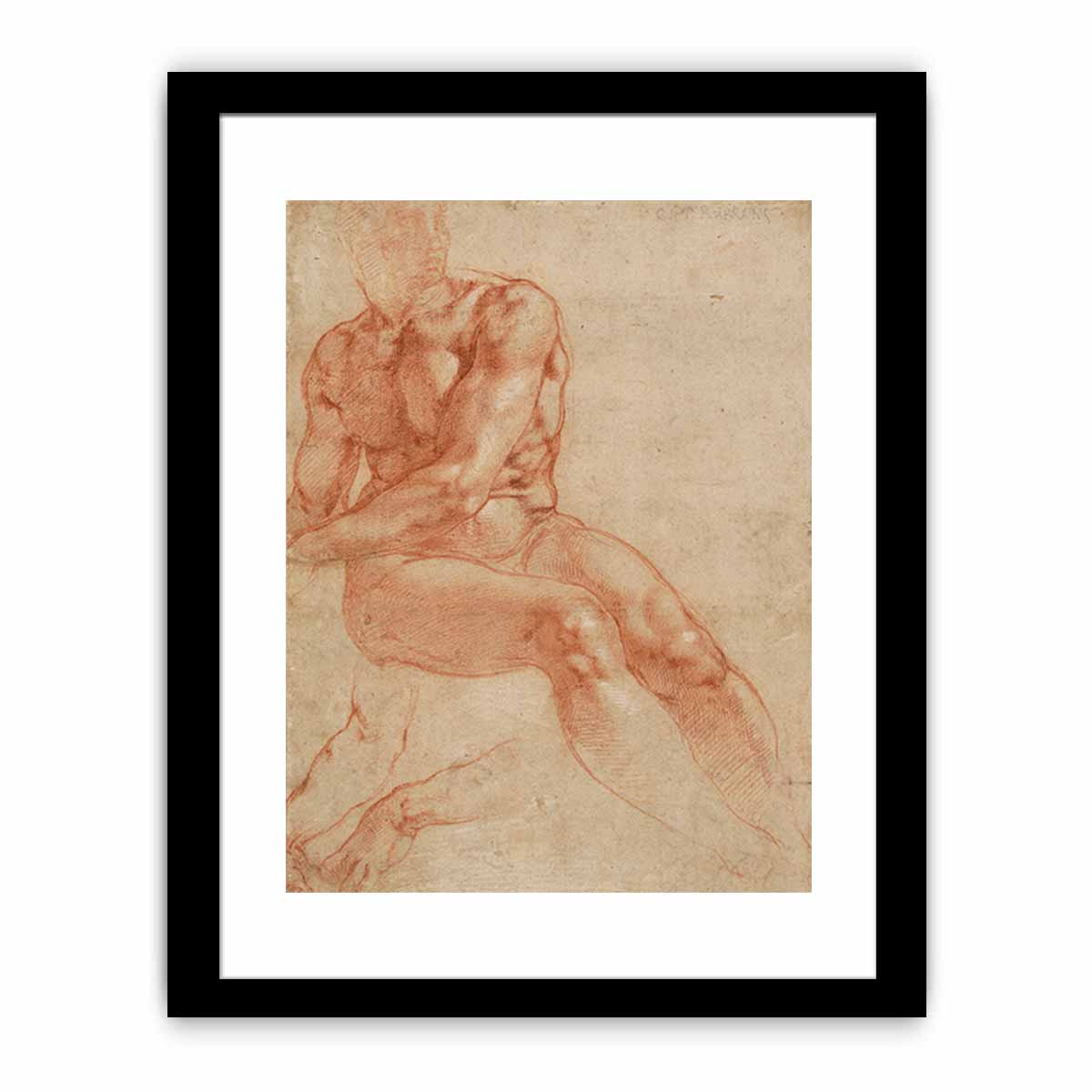 Male Nude Study By Michelangelo Buonarroti