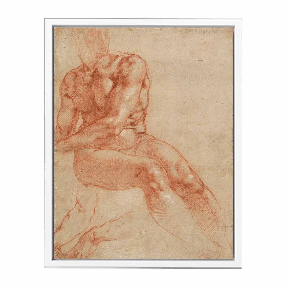 Male Nude Study By Michelangelo Buonarroti