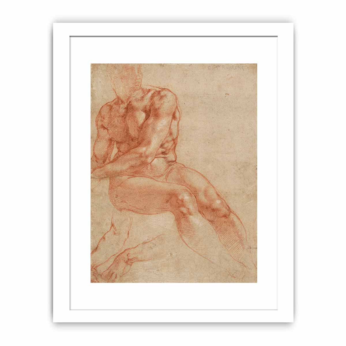 Male Nude Study By Michelangelo Buonarroti