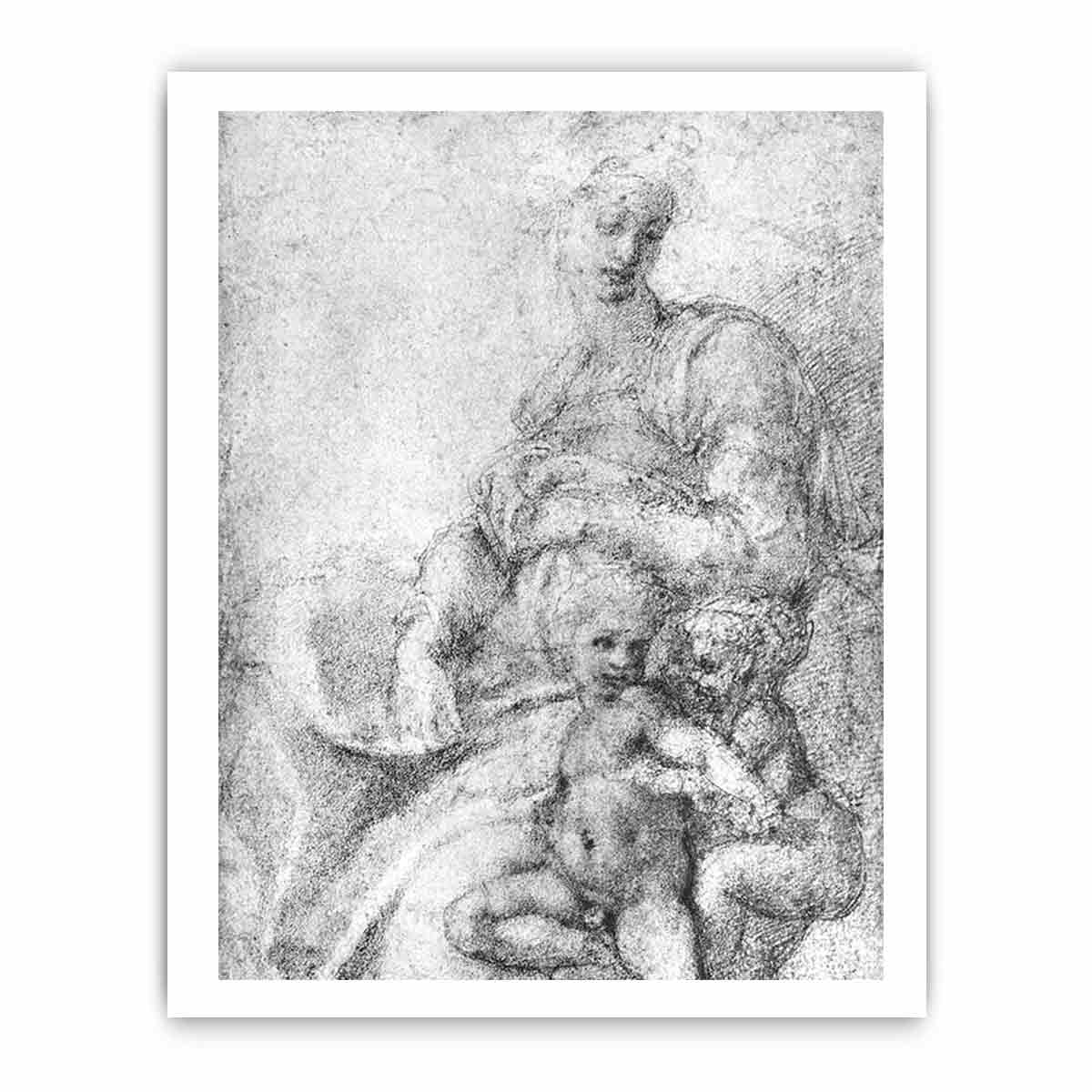 Madonna, Child and St John By Michelangelo Buonarroti