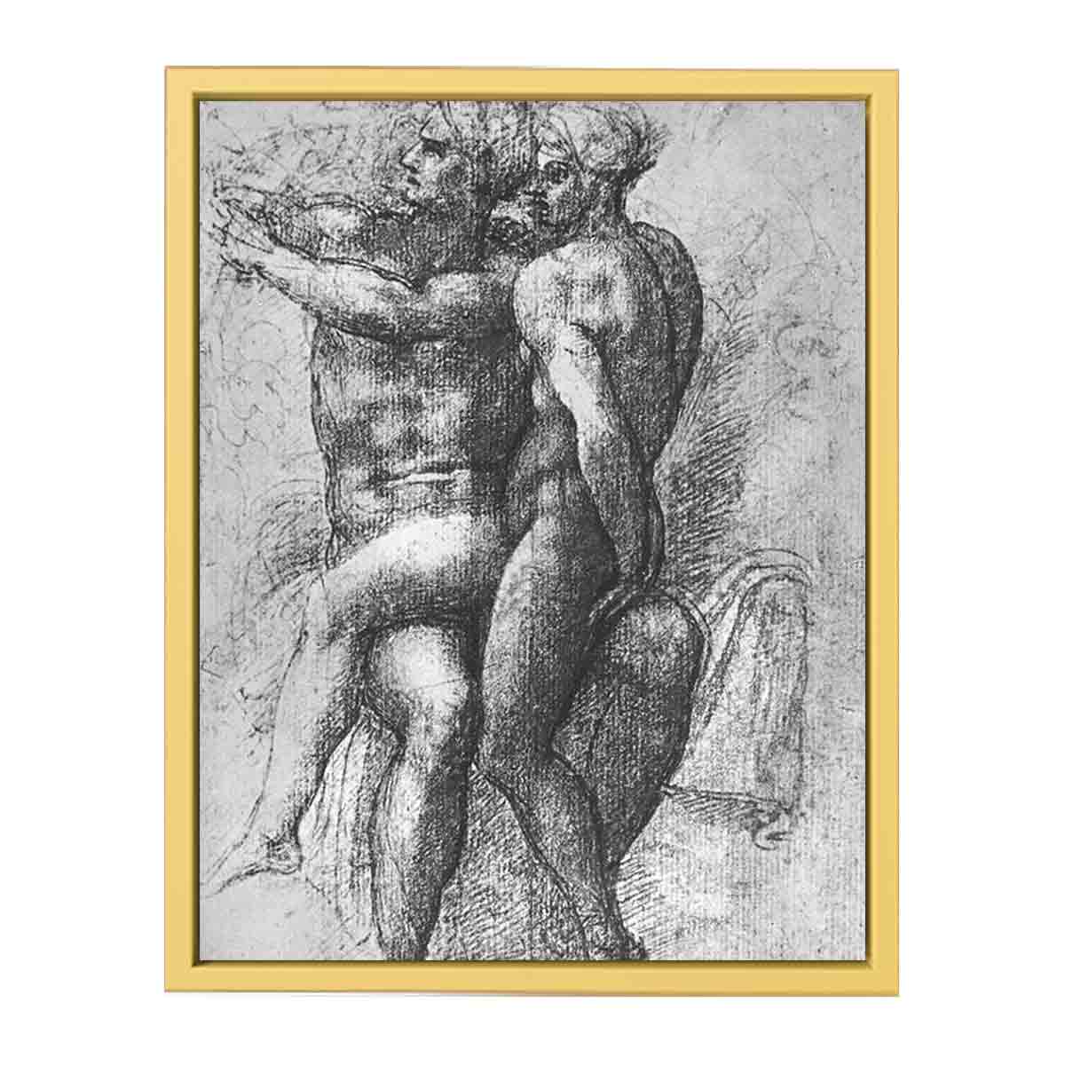Nude Study By Michelangelo Buonarroti
