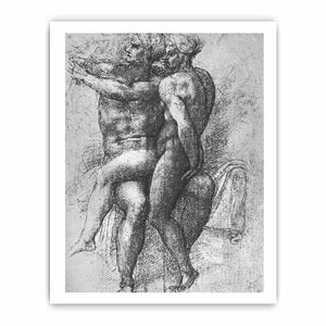 Nude Study By Michelangelo Buonarroti