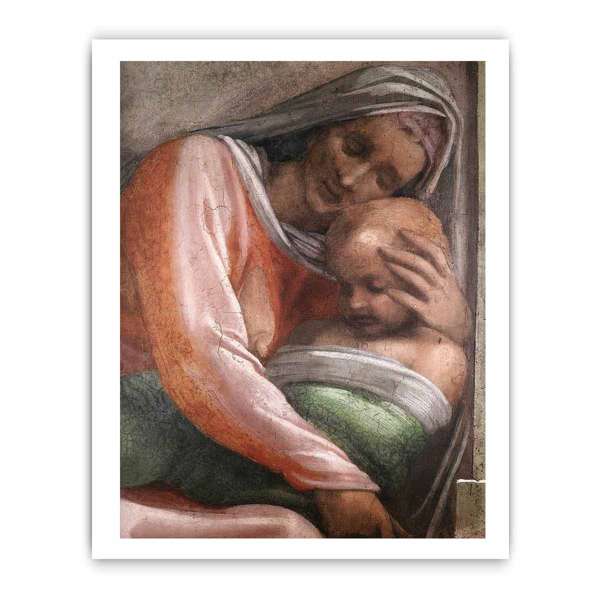 Salmon - Boaz - Obed (detail) By Michelangelo Buonarroti