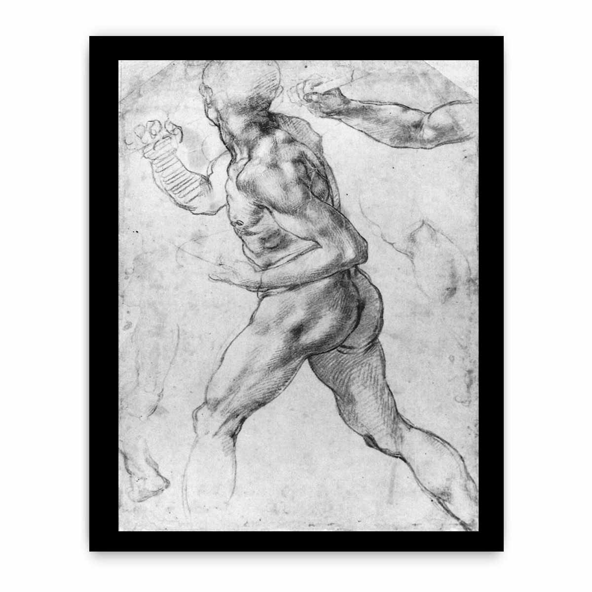 Male Nude Black & White By Michelangelo Buonarroti