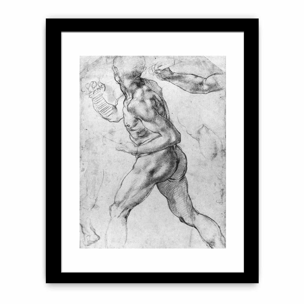 Male Nude Black & White By Michelangelo Buonarroti