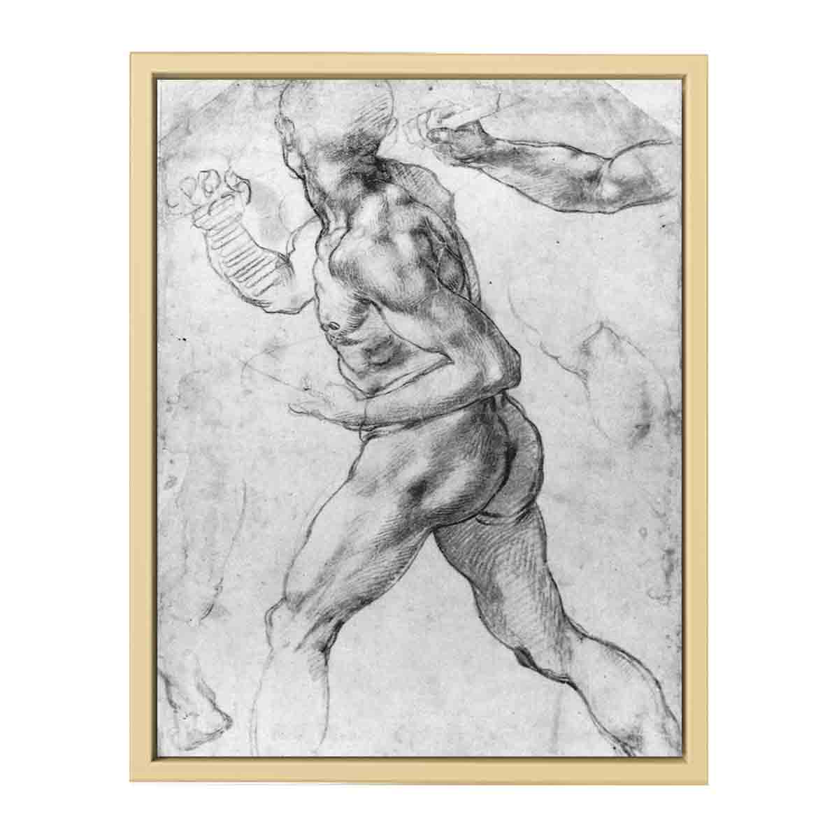 Male Nude Black & White By Michelangelo Buonarroti