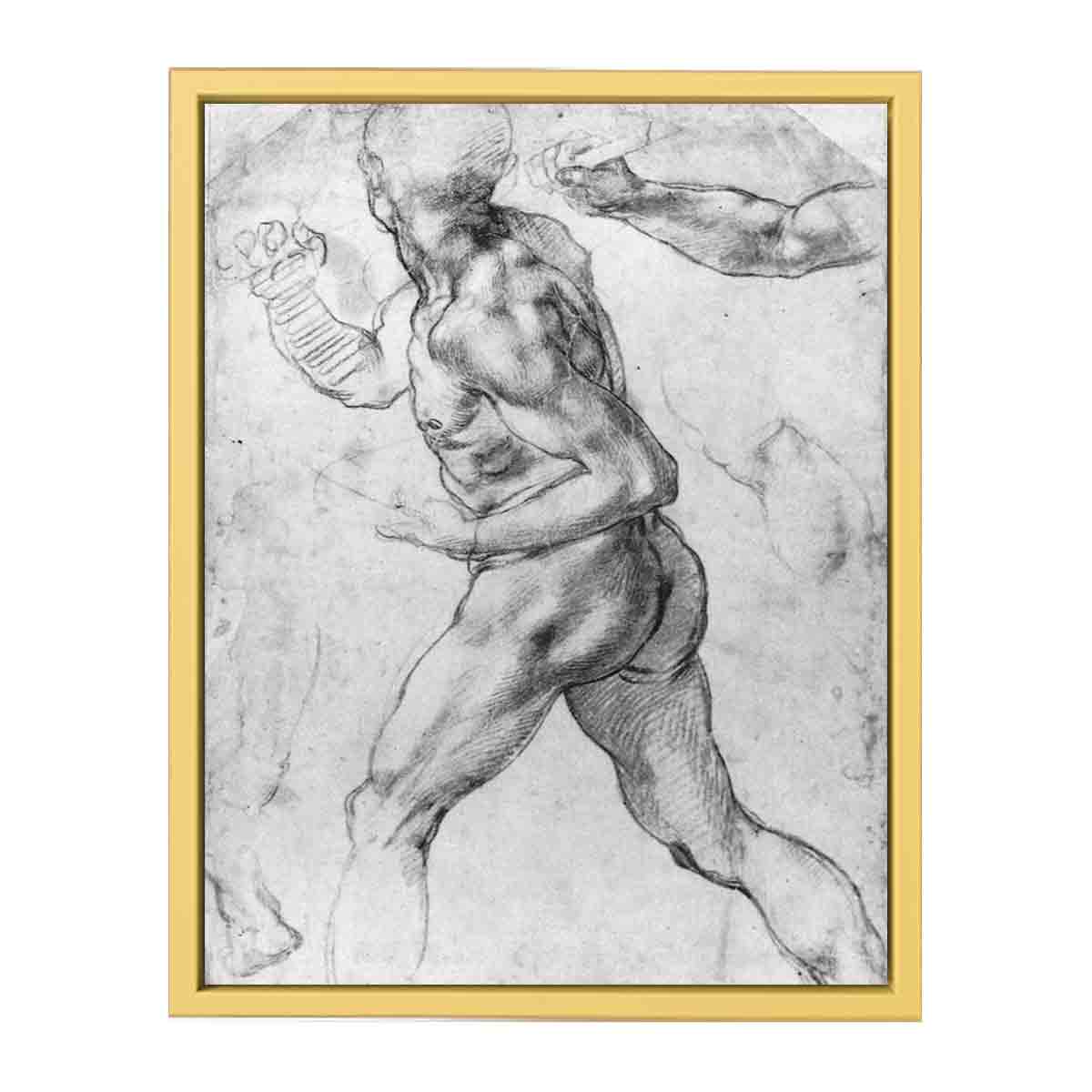 Male Nude Black & White By Michelangelo Buonarroti