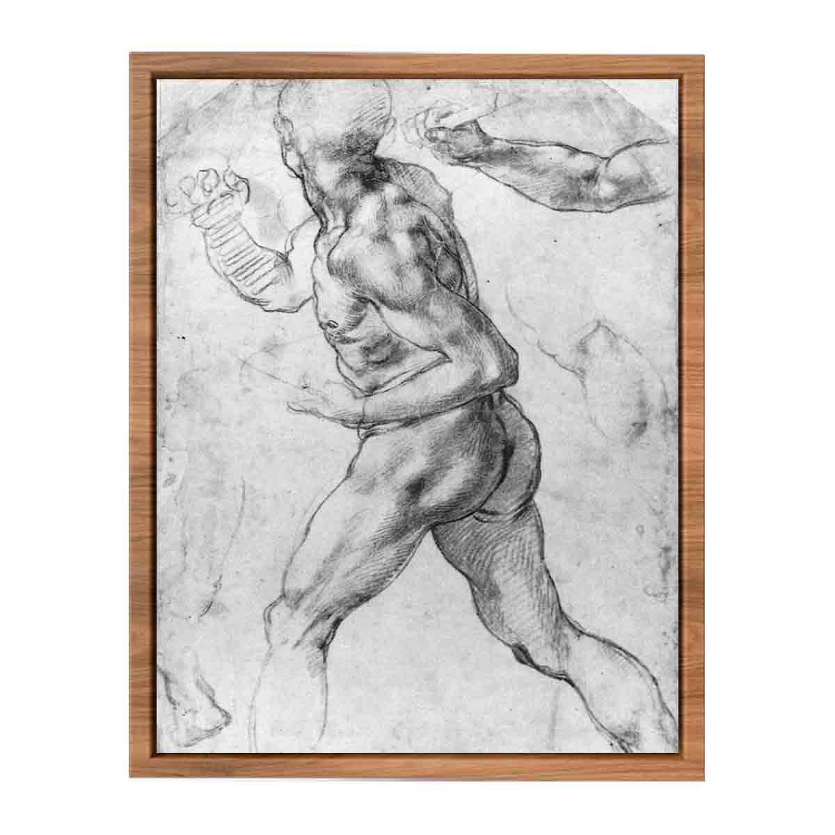 Male Nude Black & White By Michelangelo Buonarroti
