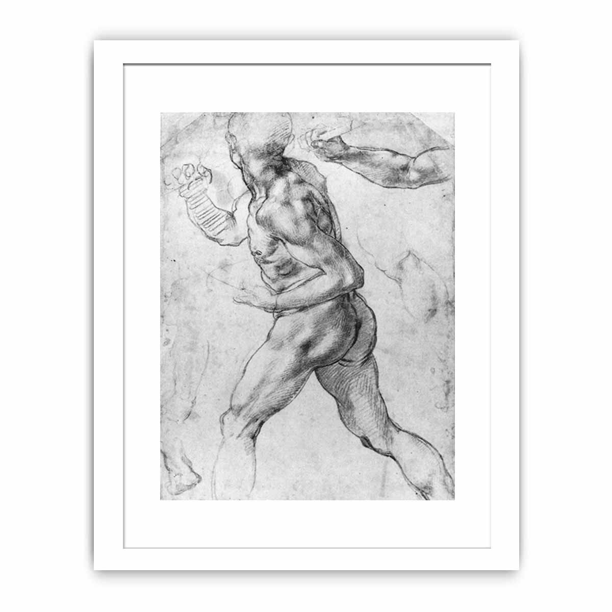 Male Nude Black & White By Michelangelo Buonarroti