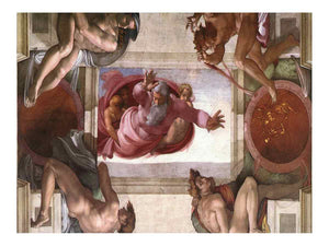 Separation of the Earth from the Waters (with ignudi and med Caallions) 1511