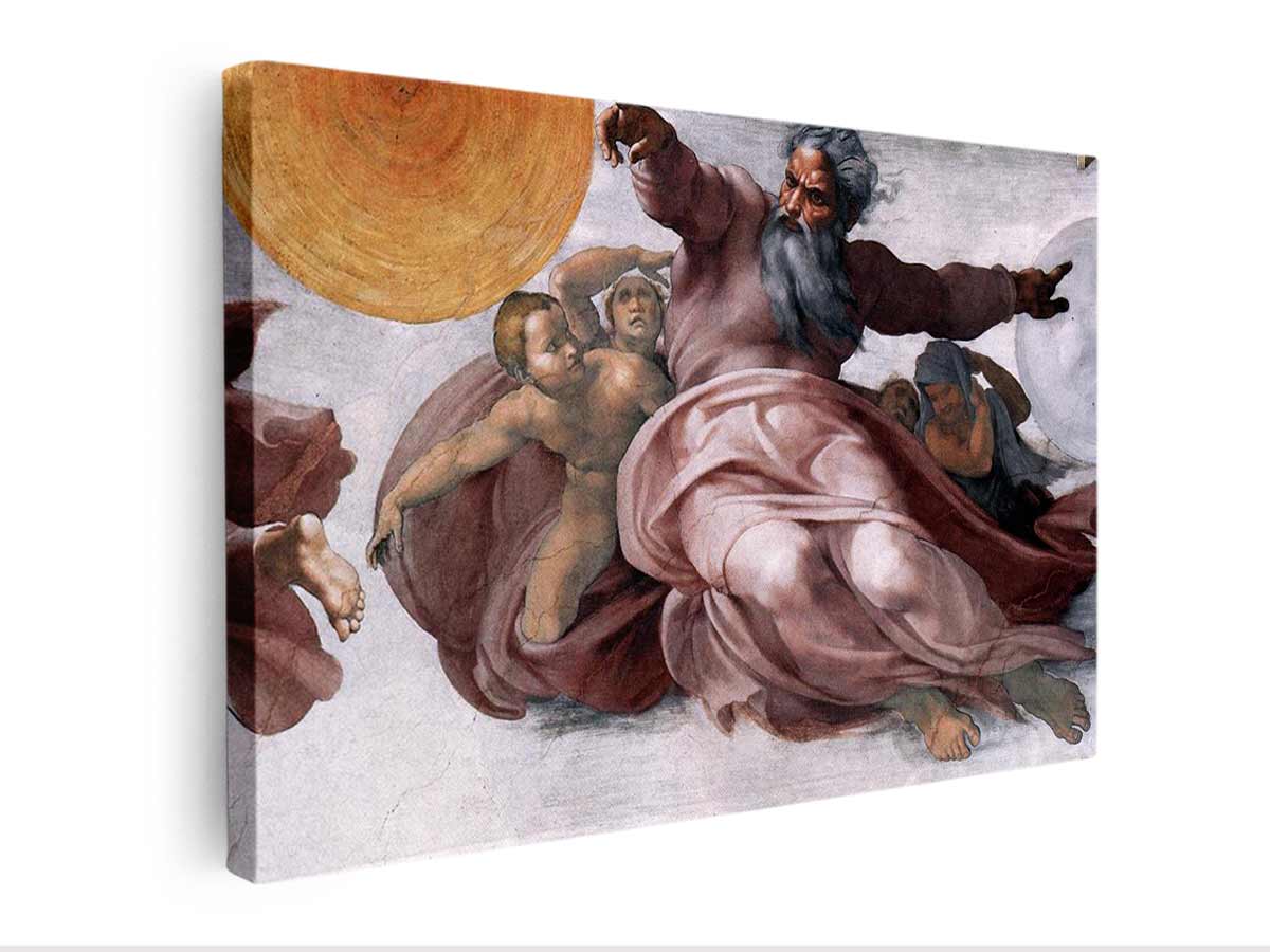 Creation of the Sun, Moon, and Plants (detail) By Michelangelo Buonarroti