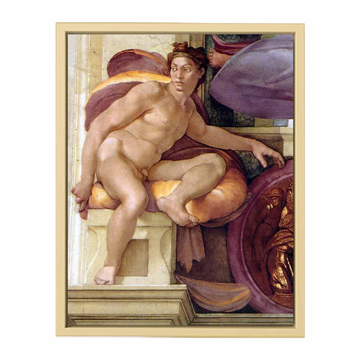 ignudo (restored) By Michelangelo Buonarroti