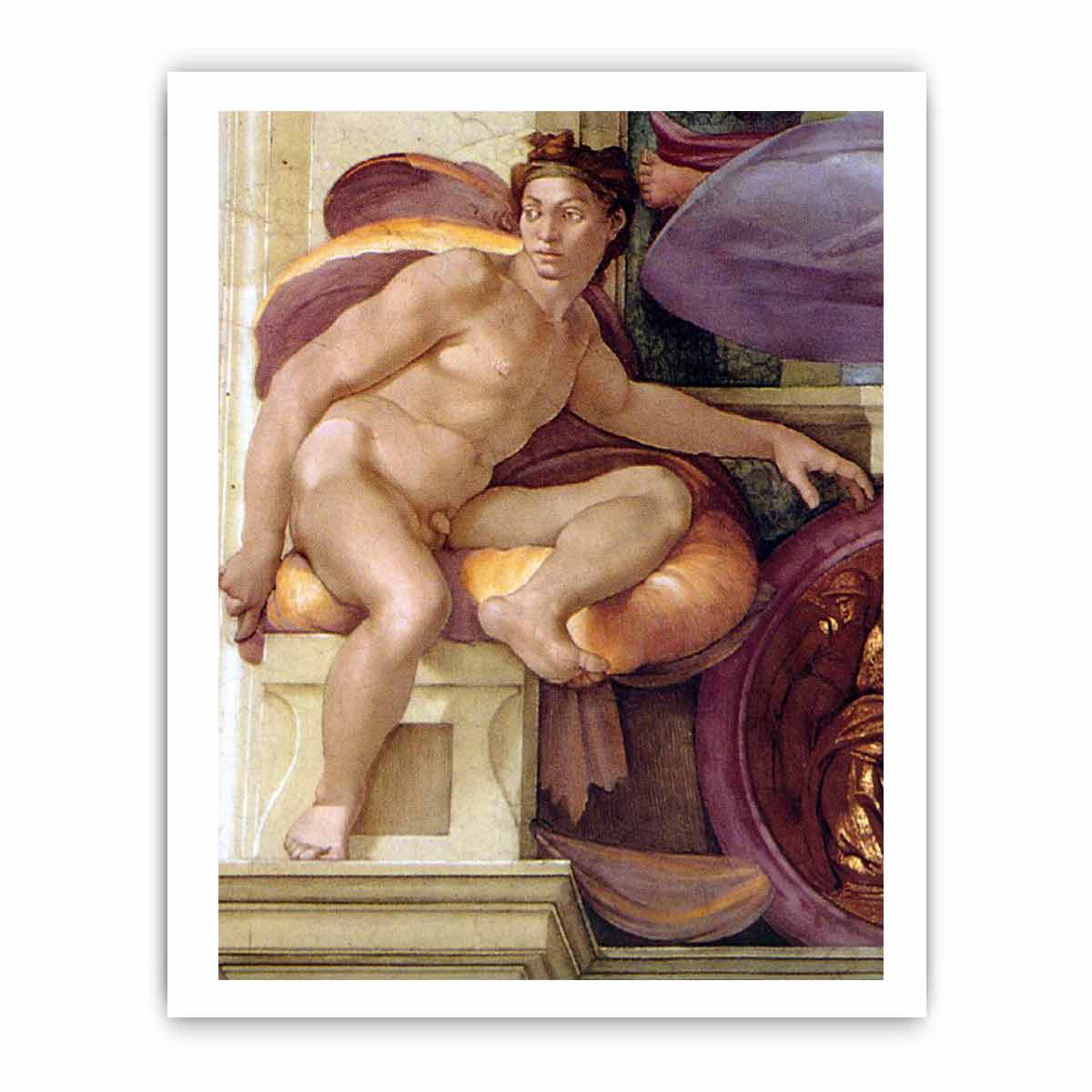 ignudo (restored) By Michelangelo Buonarroti