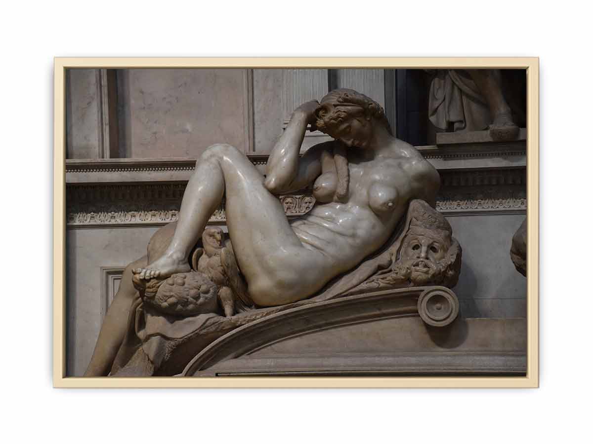 Tomb of Giuliano de' Medici: Night By Michelangelo Buonarroti