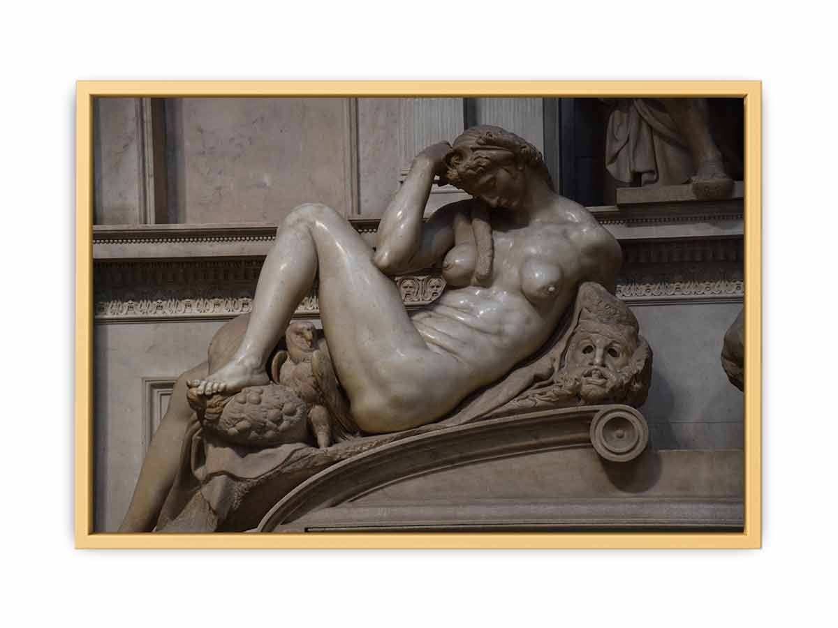 Tomb of Giuliano de' Medici: Night By Michelangelo Buonarroti