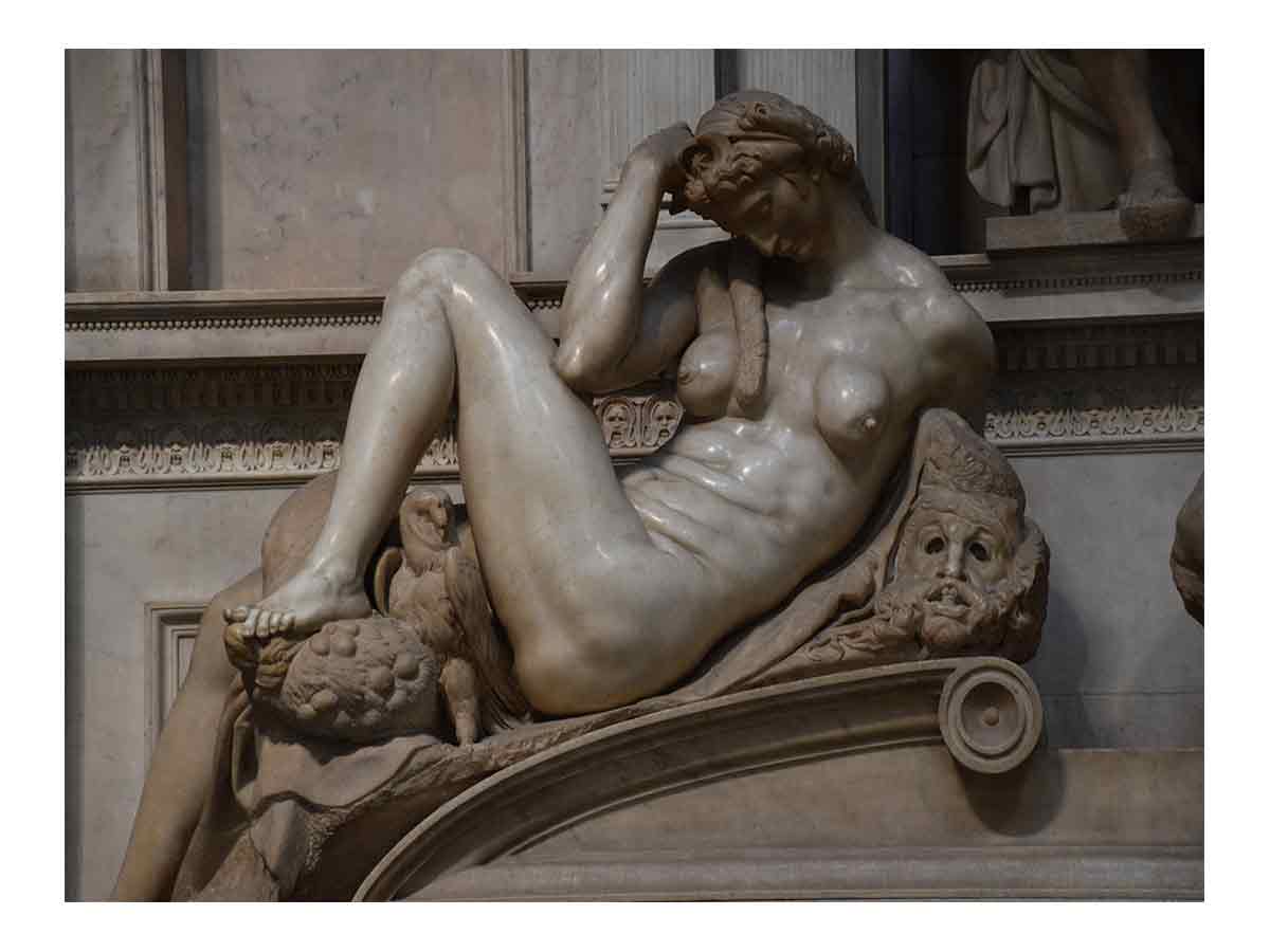 Tomb of Giuliano de' Medici: Night By Michelangelo Buonarroti
