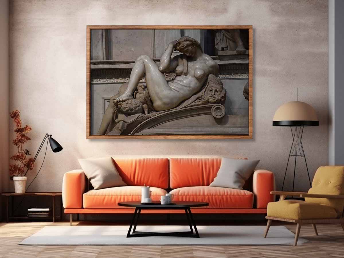Tomb of Giuliano de' Medici: Night By Michelangelo Buonarroti