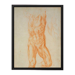 Recto The figure of Haman and three studies of detail c. 1600 By Michelangelo Buonarroti