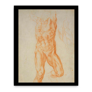 Recto The figure of Haman and three studies of detail c. 1600 By Michelangelo Buonarroti