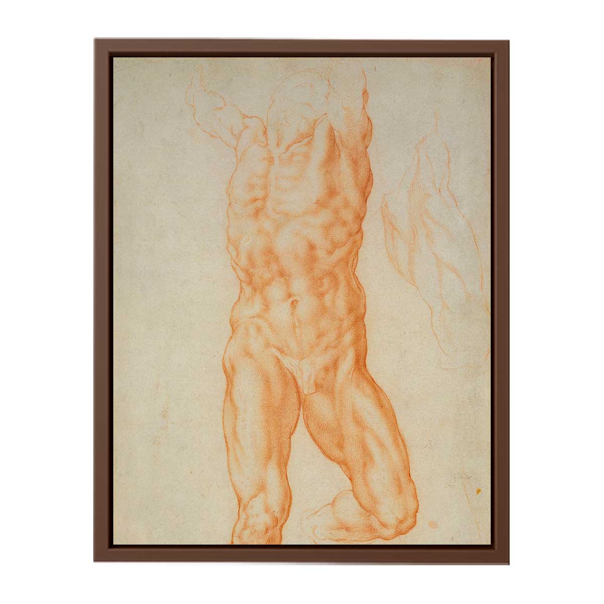 Recto The figure of Haman and three studies of detail c. 1600 By Michelangelo Buonarroti