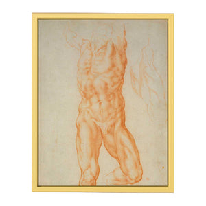 Recto The figure of Haman and three studies of detail c. 1600 By Michelangelo Buonarroti