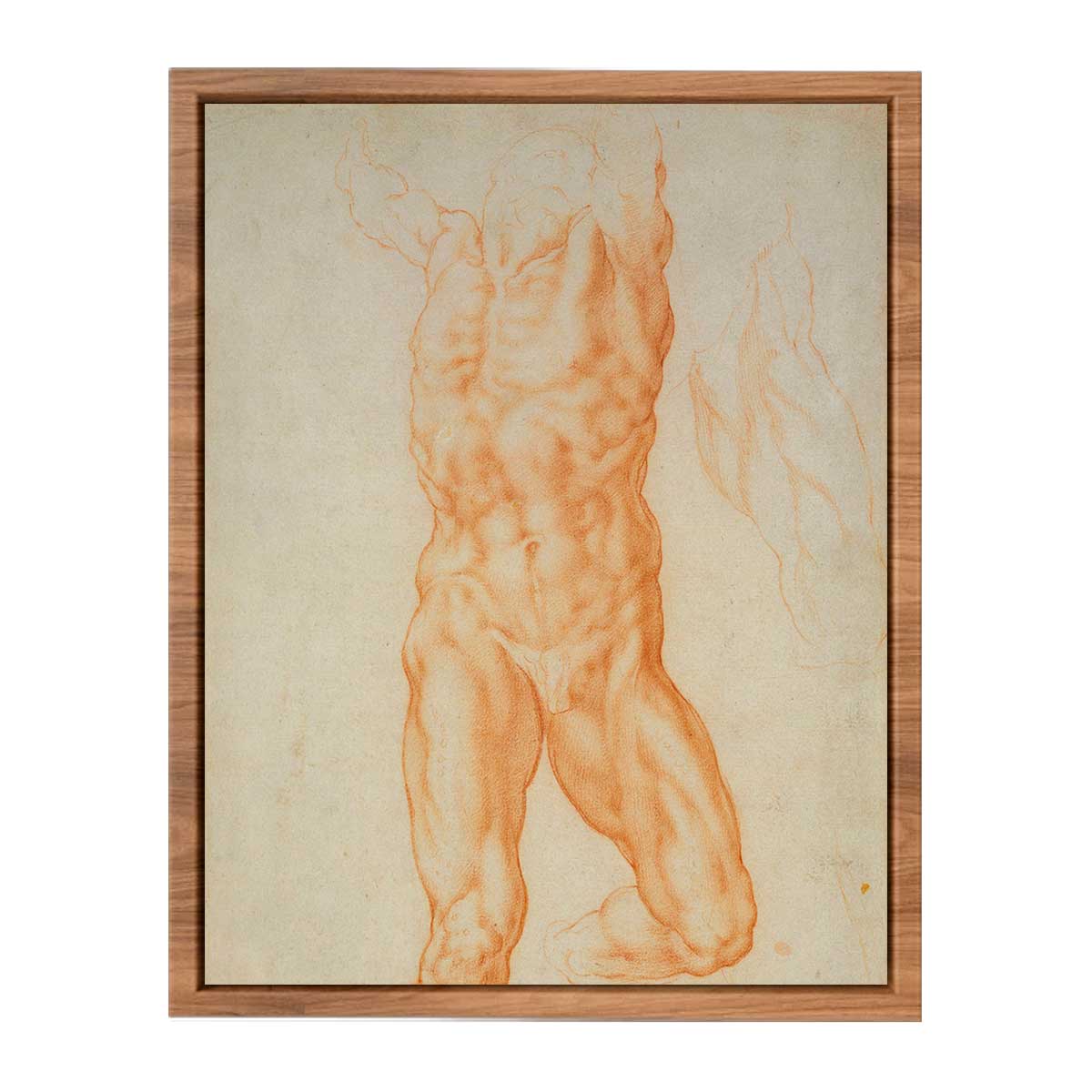 Recto The figure of Haman and three studies of detail c. 1600 By Michelangelo Buonarroti
