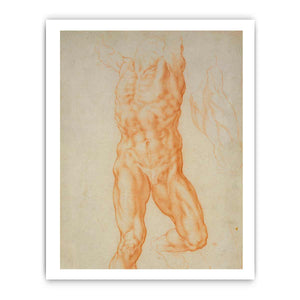 Recto The figure of Haman and three studies of detail c. 1600 By Michelangelo Buonarroti