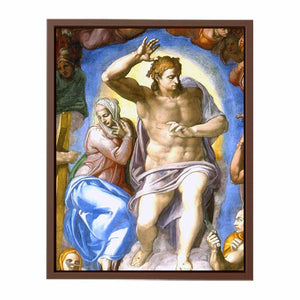 Das Jüngste Gericht, Fresko an der Altarwand der Sixtinischen Kapelle, Detail: Christus mit Maria By Michelangelo Buonarroti