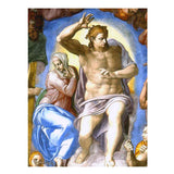 Das Jüngste Gericht, Fresko an der Altarwand der Sixtinischen Kapelle, Detail: Christus mit Maria By Michelangelo Buonarroti artwork preview