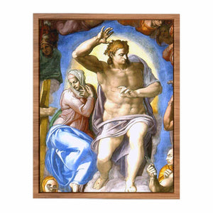 Das Jüngste Gericht, Fresko an der Altarwand der Sixtinischen Kapelle, Detail: Christus mit Maria By Michelangelo Buonarroti