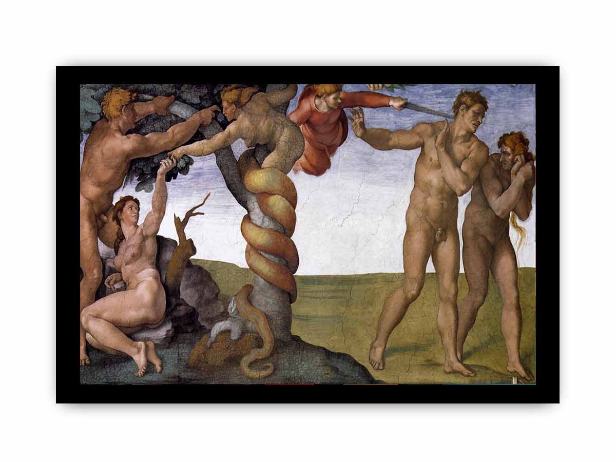 The Fall and Expulsion from Garden of Eden By Michelangelo Buonarroti