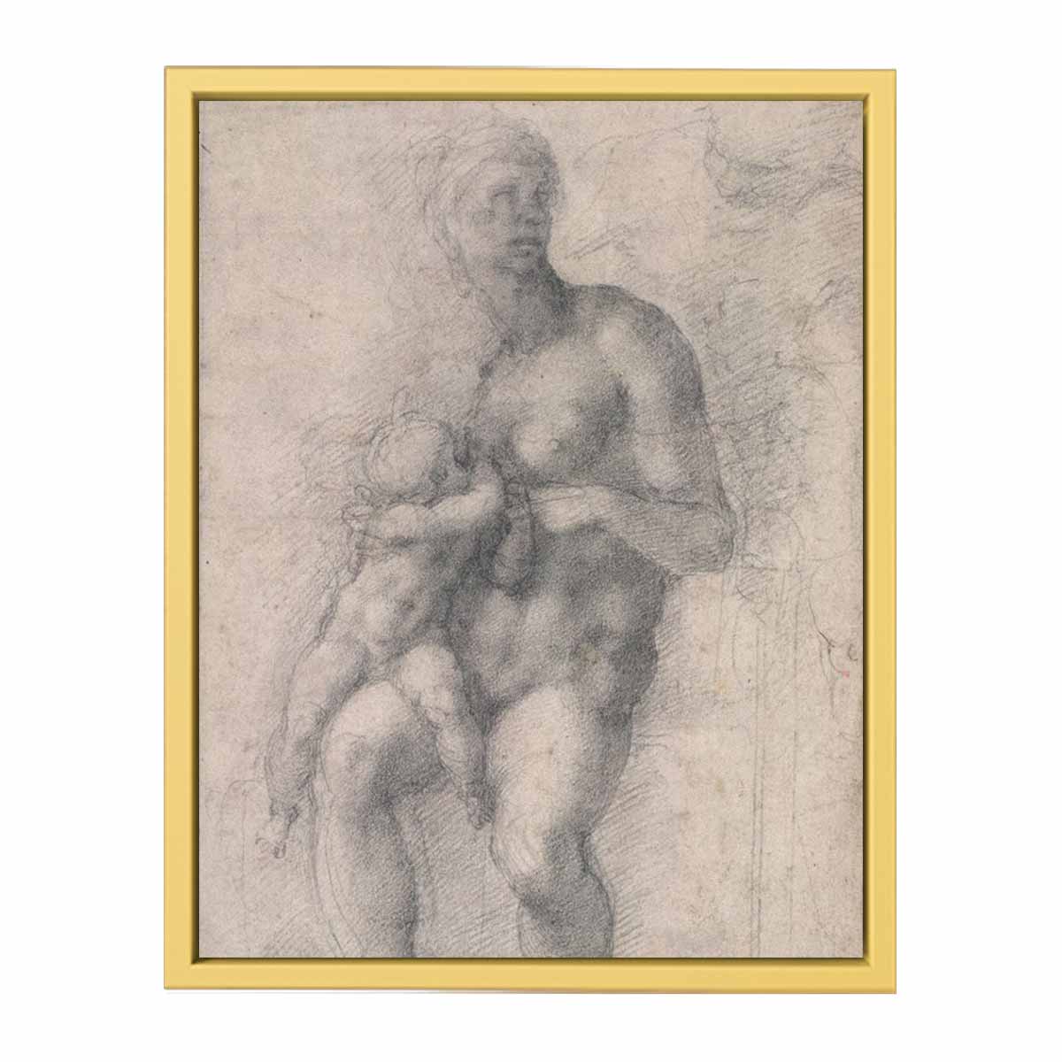 Study for a Holy Family with the Infant St.John By Michelangelo Buonarroti
