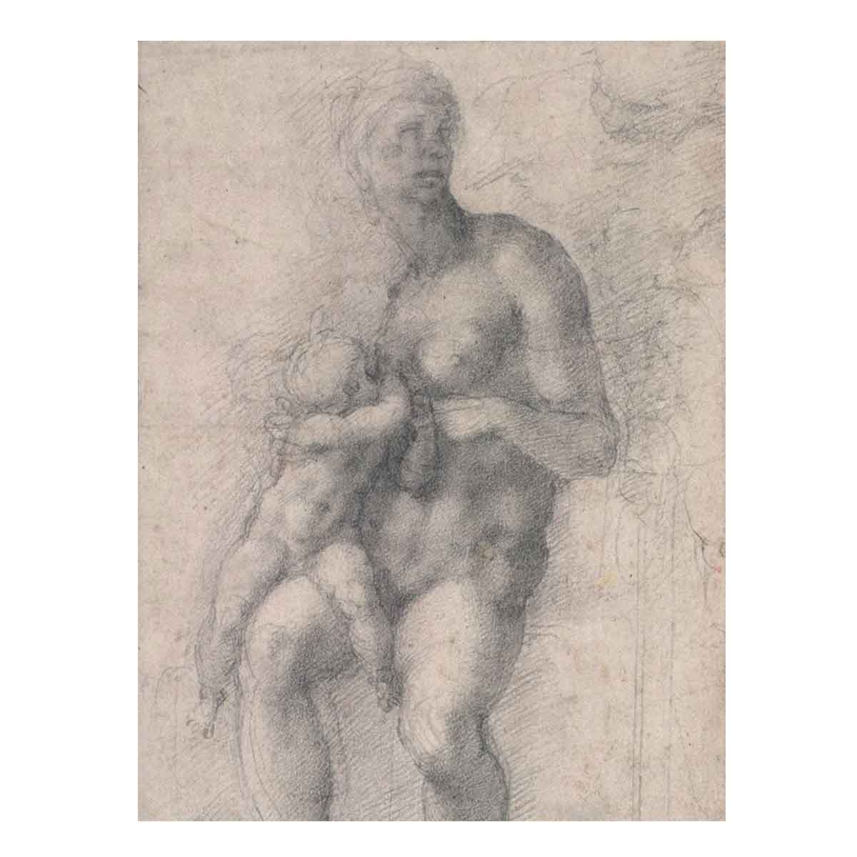 Study for a Holy Family with the Infant St.John By Michelangelo Buonarroti