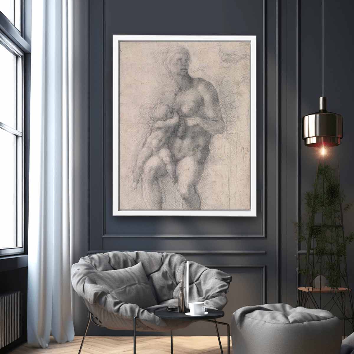 Study for a Holy Family with the Infant St.John By Michelangelo Buonarroti