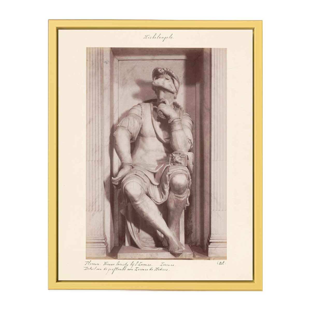 Tomb of Lorenzo de' Medici: Lorenzo de' Medici [detail: 1] By Michelangelo Buonarroti