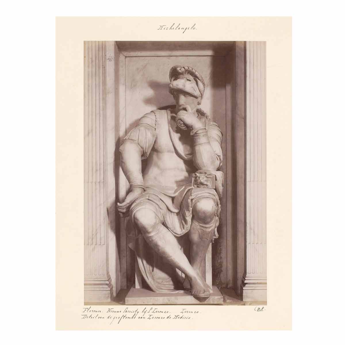 Tomb of Lorenzo de' Medici: Lorenzo de' Medici [detail: 1] By Michelangelo Buonarroti