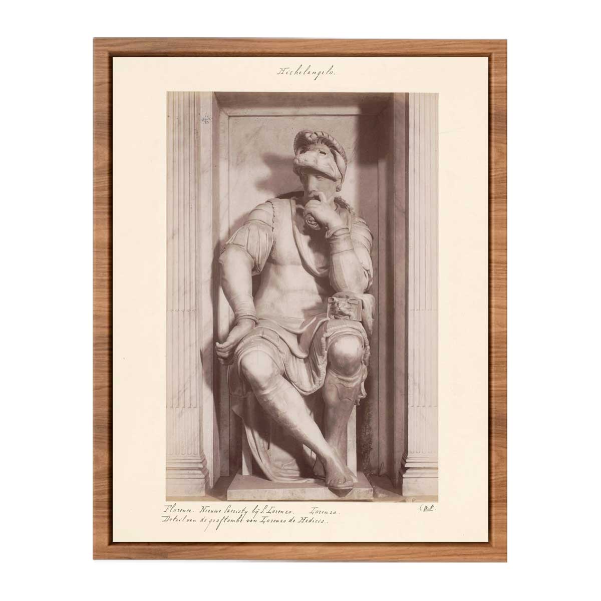 Tomb of Lorenzo de' Medici: Lorenzo de' Medici [detail: 1] By Michelangelo Buonarroti
