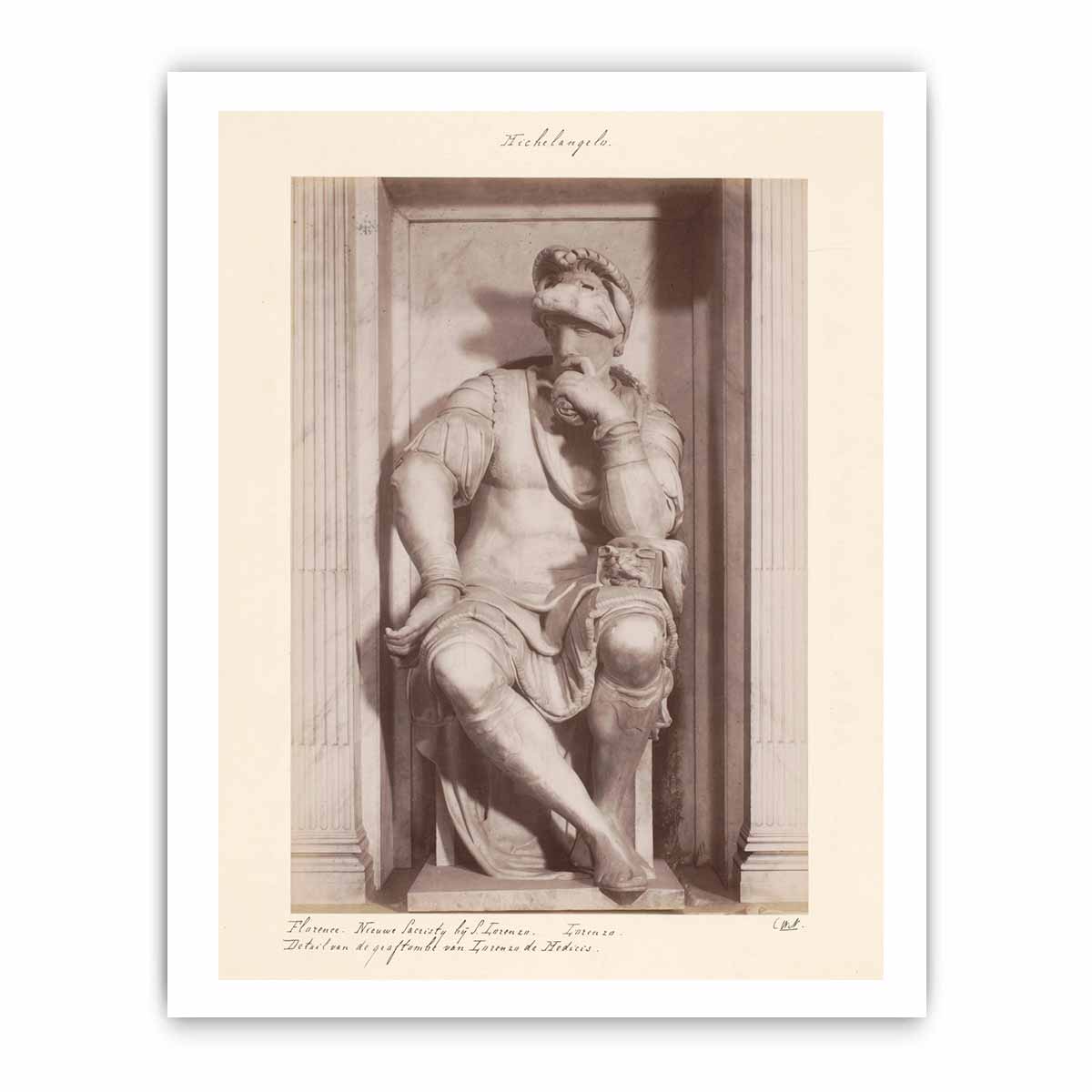 Tomb of Lorenzo de' Medici: Lorenzo de' Medici [detail: 1] By Michelangelo Buonarroti