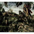 The Last Judgement fresco on the altar wall of the Sistine chapel, detail resurrection of the dead from their graves