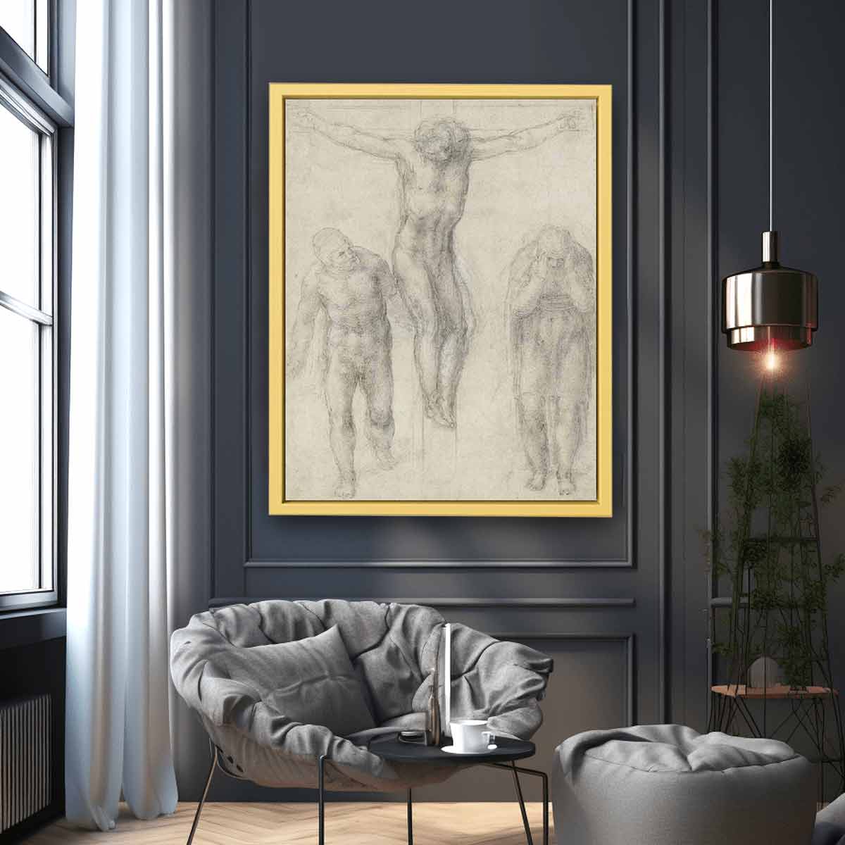 Study For Christ On The Cross With Mourners By Michelangelo Buonarroti