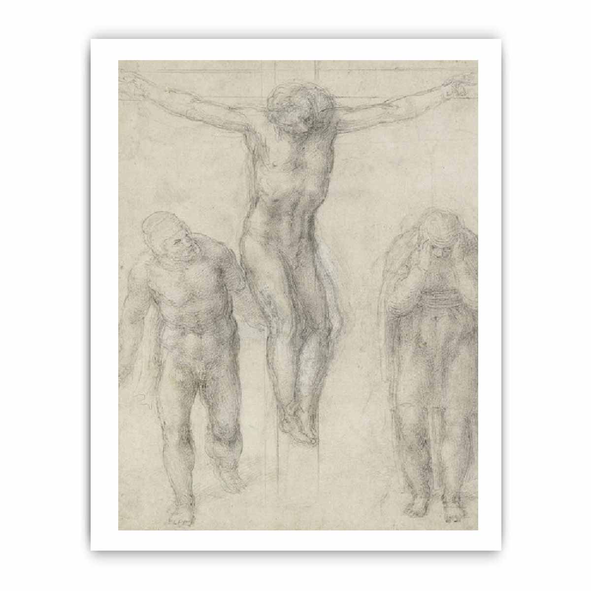 Study For Christ On The Cross With Mourners By Michelangelo Buonarroti